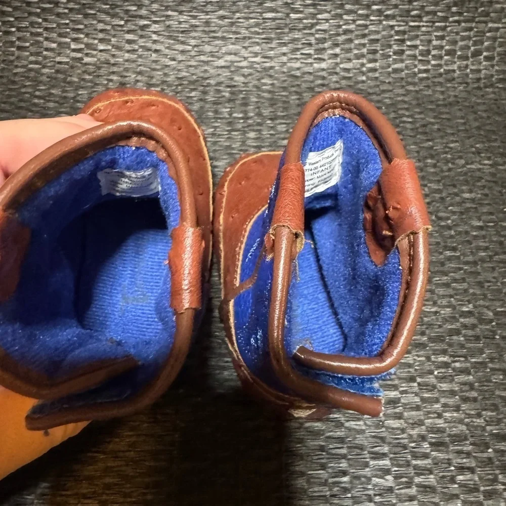 Brown and Blue Kids Boots